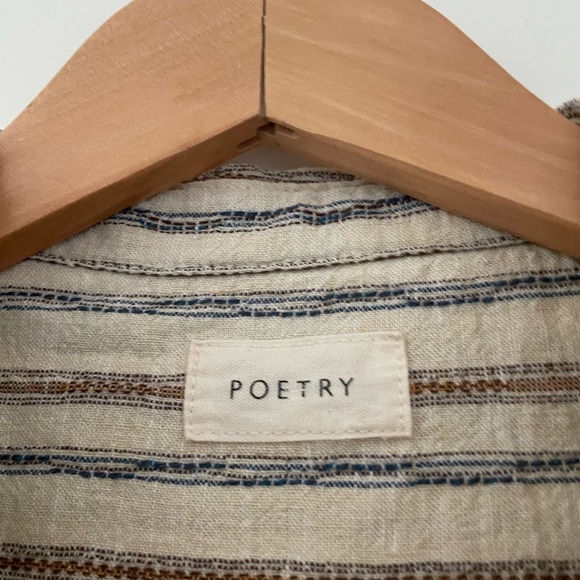 Poetry Striped Linen Cotton Top Lagenlook Oversized - Picture 5 of 6